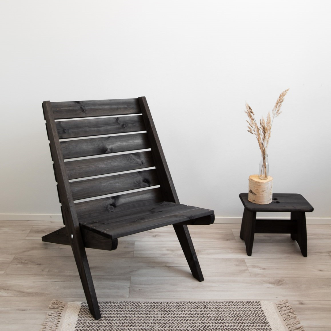 Folding Chair Dark Wood - 2 sizes