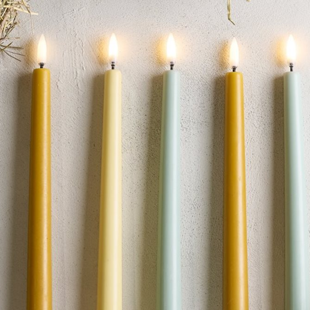 Medium Smooth Slim Taper Candles 32cm in 8 Colours