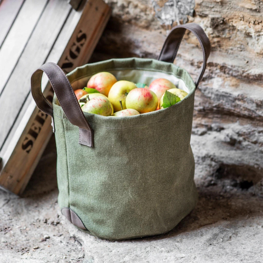 Green Canvas Garden Storage Bag with Handles
