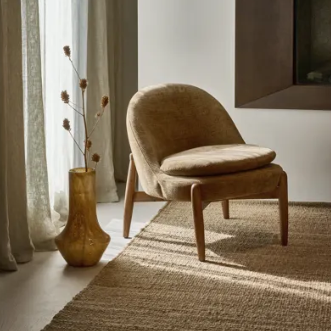 Rust Boucle Cocoon Chair