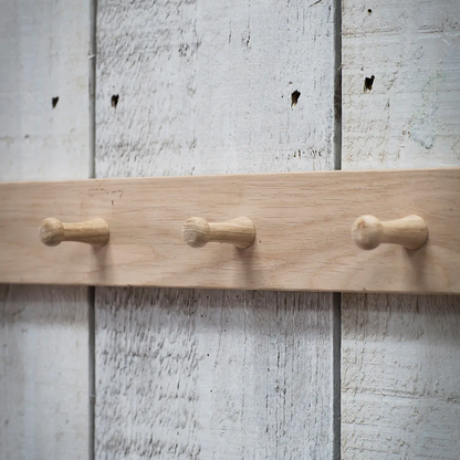 Oak Peg Rail in 3 or 6 Peg