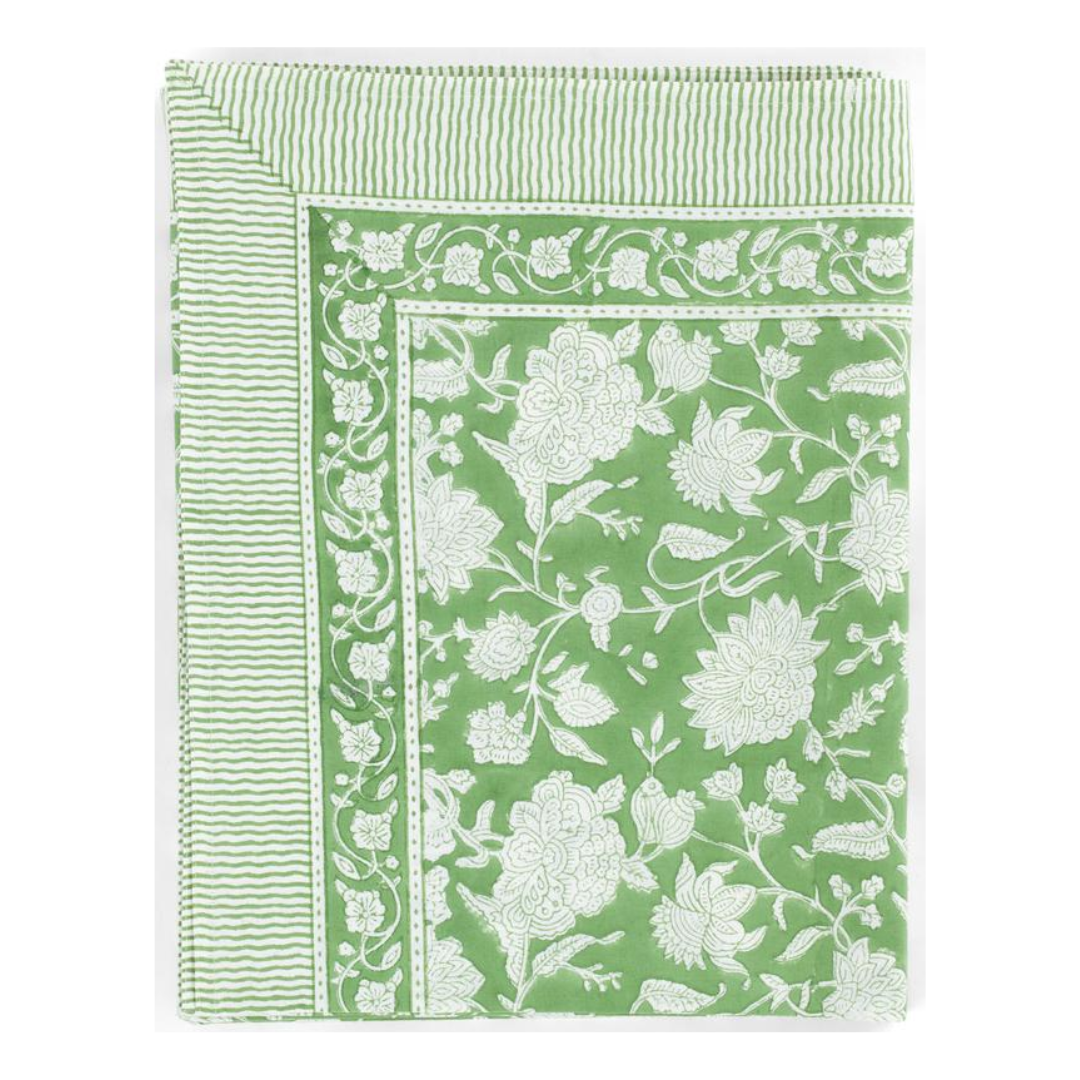 Green Tea Indian Rose Tablecloth in 2 Sizes