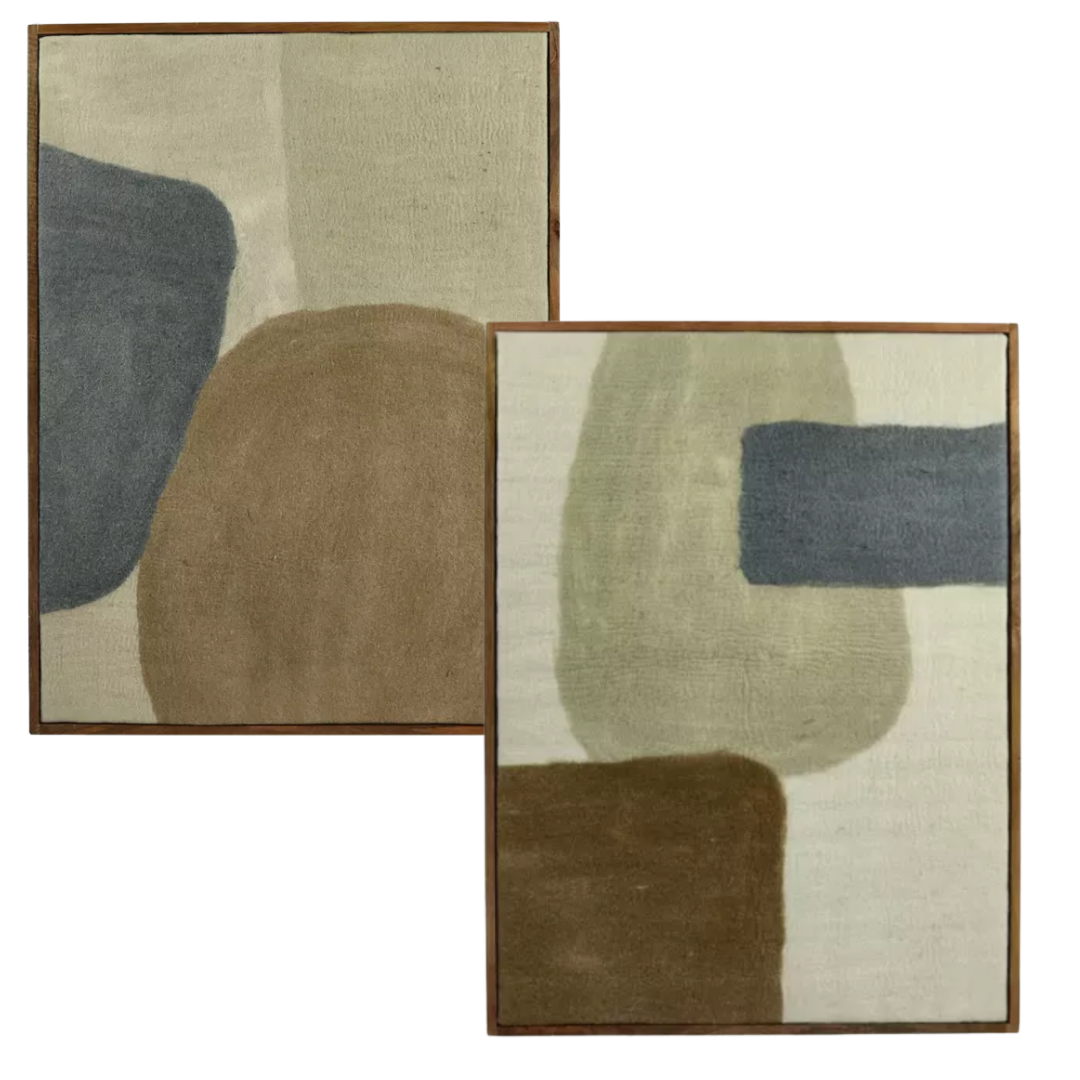 Abstract Wool Wall Art Mix Colours in 2 Designs
