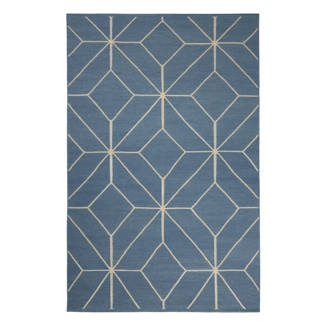 Abstract Rug in Heaven Blue &amp; Off White - 2 sizes