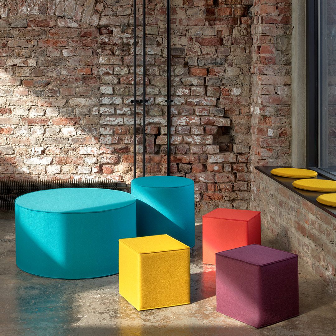 Felt Cube Pouffe in 4 Colours