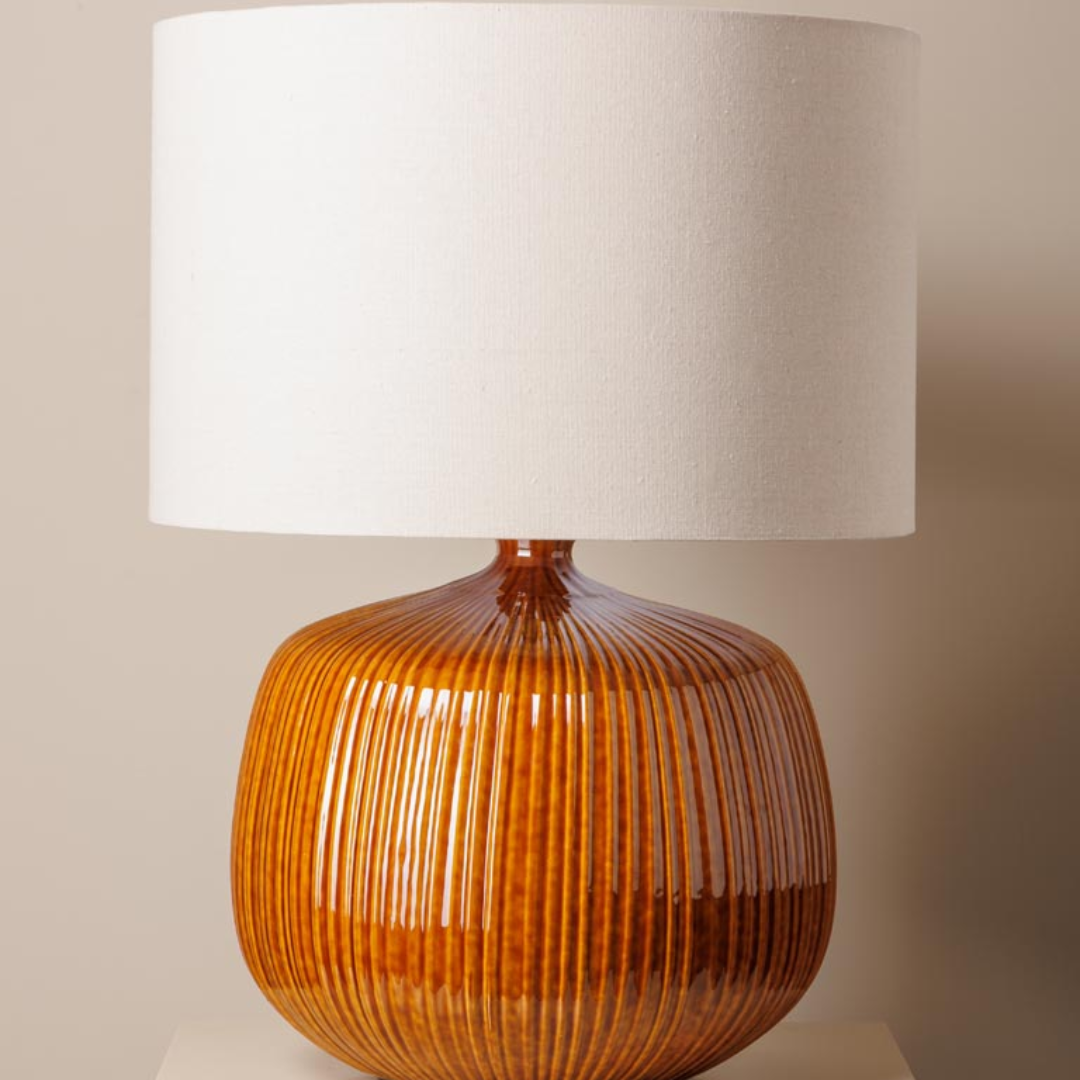 Mustard Ribbed Table Lamp