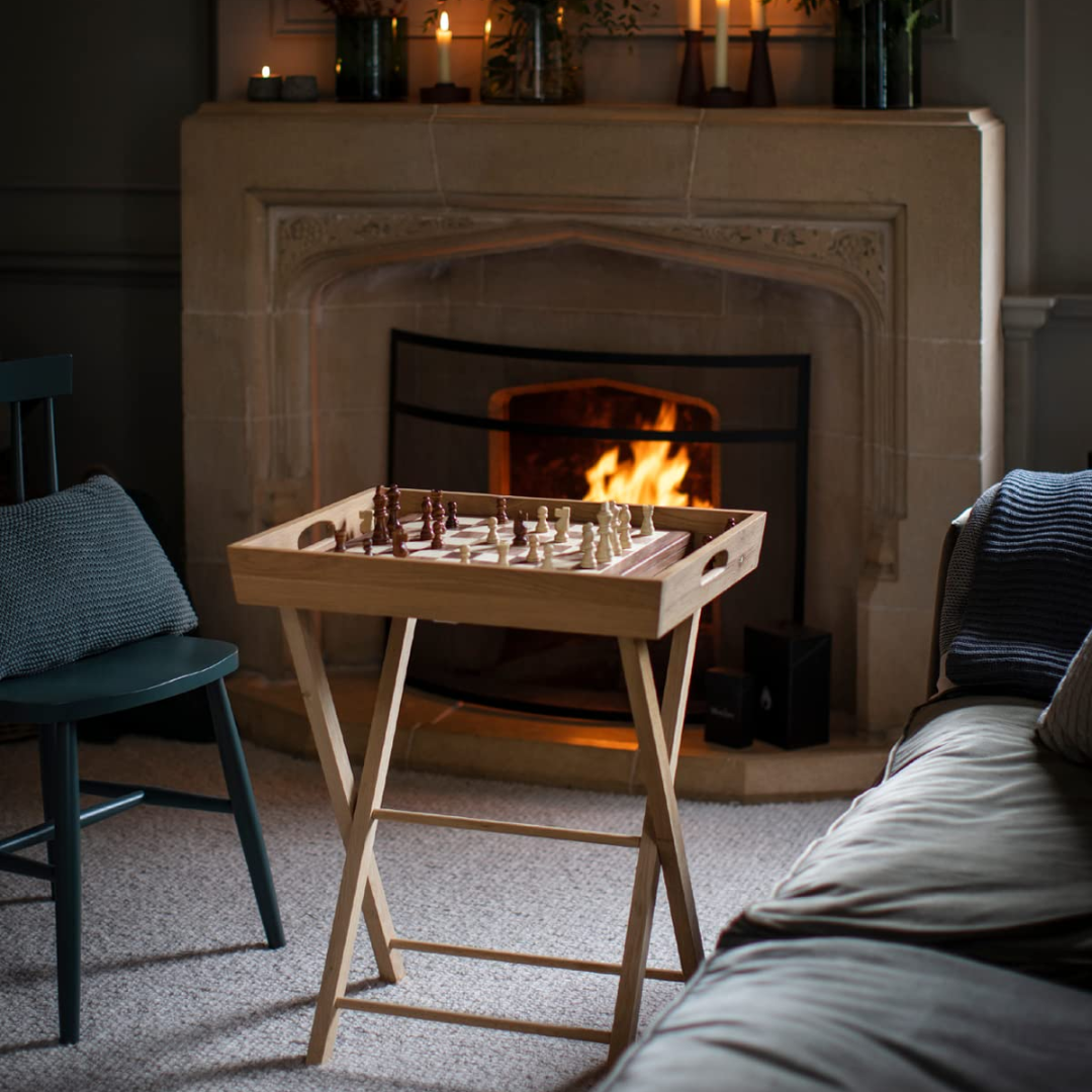 Butlers Side Tray Table in Oak