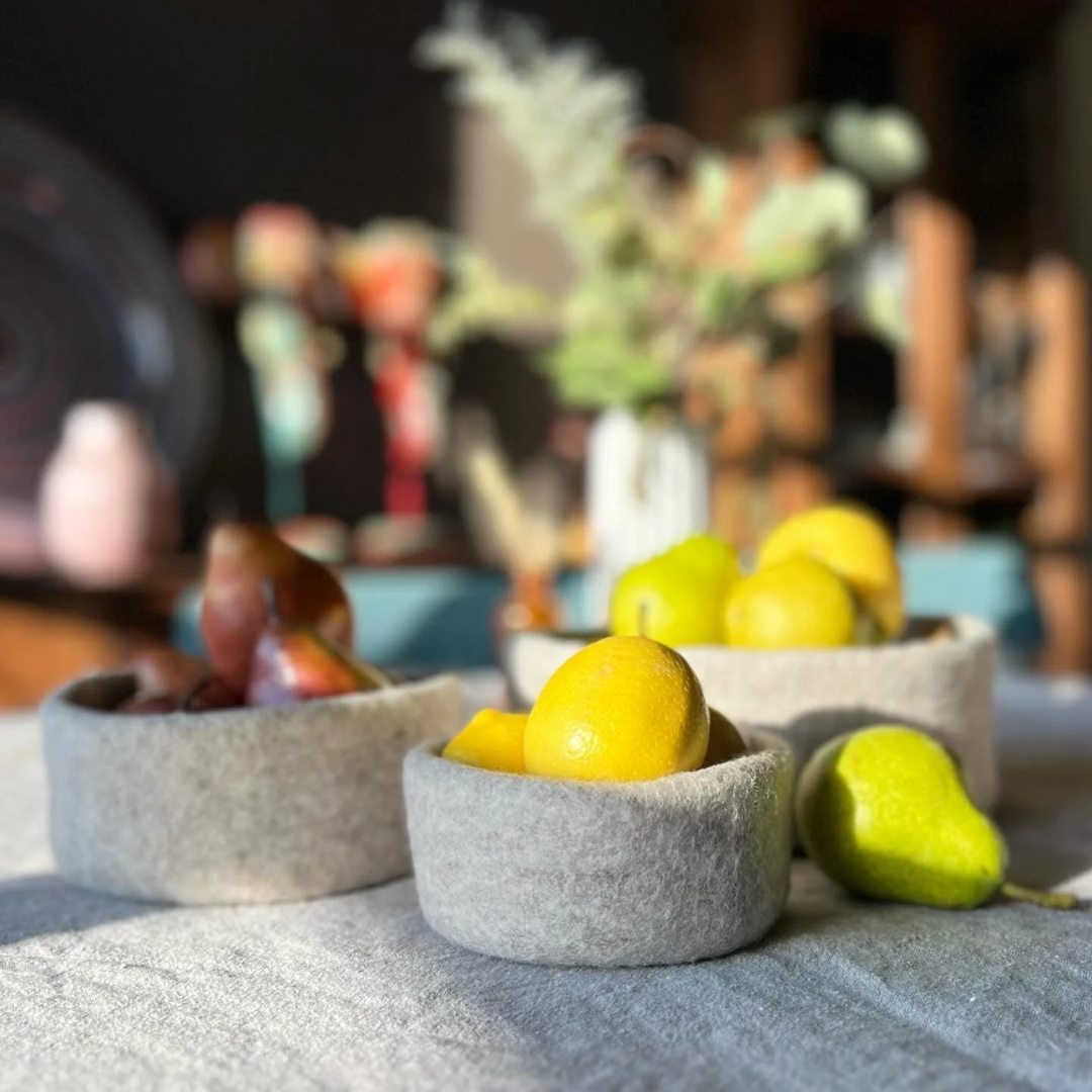 Grey Felt Bowl in 3 Sizes