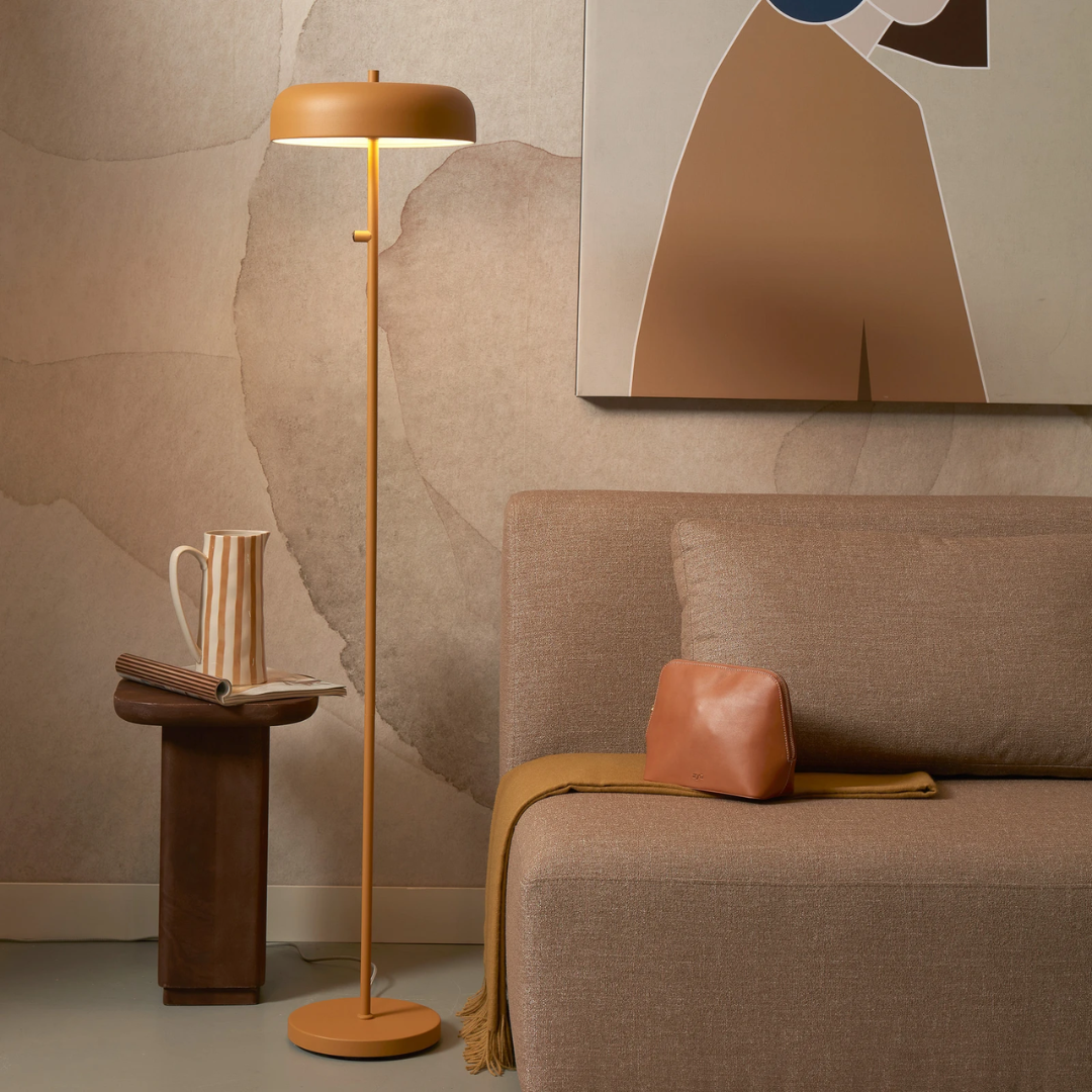 Mustard Yellow Iron Floor Lamp