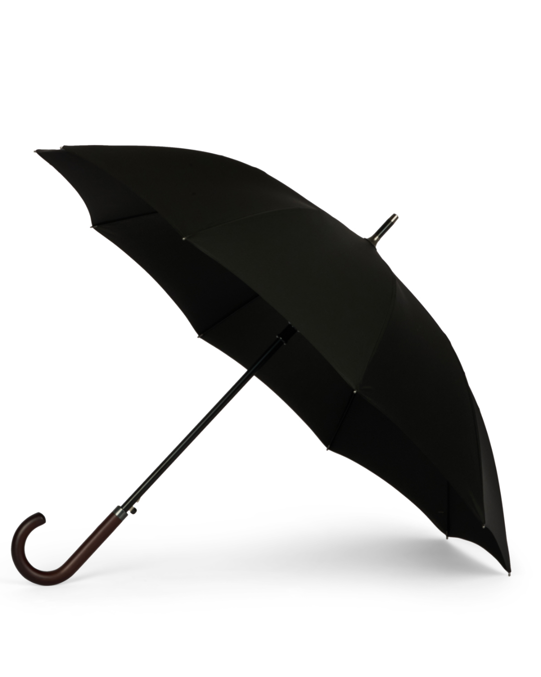 Black Umbrella with Wood Handle