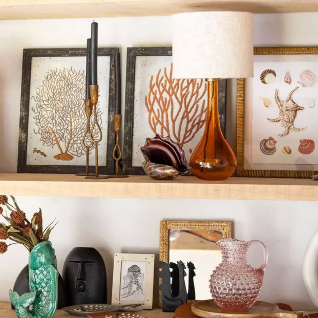 Burnt Orange Glass Table Lamp