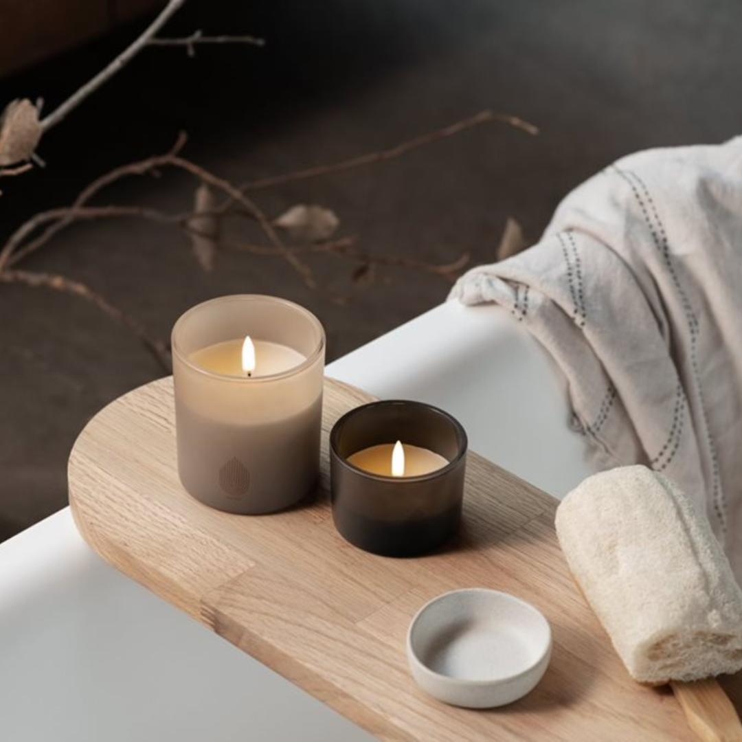 LED Frosted Unscented Glass Candle in 3 Colours