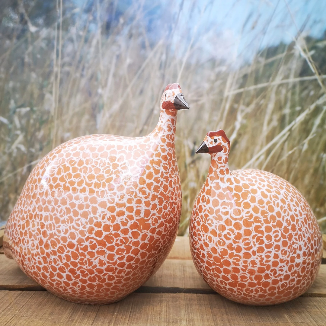Rouge Speckled White Guinea Fowl