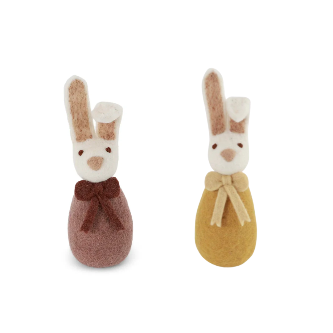 Felt Big Bunny with Bow in 2 Colours