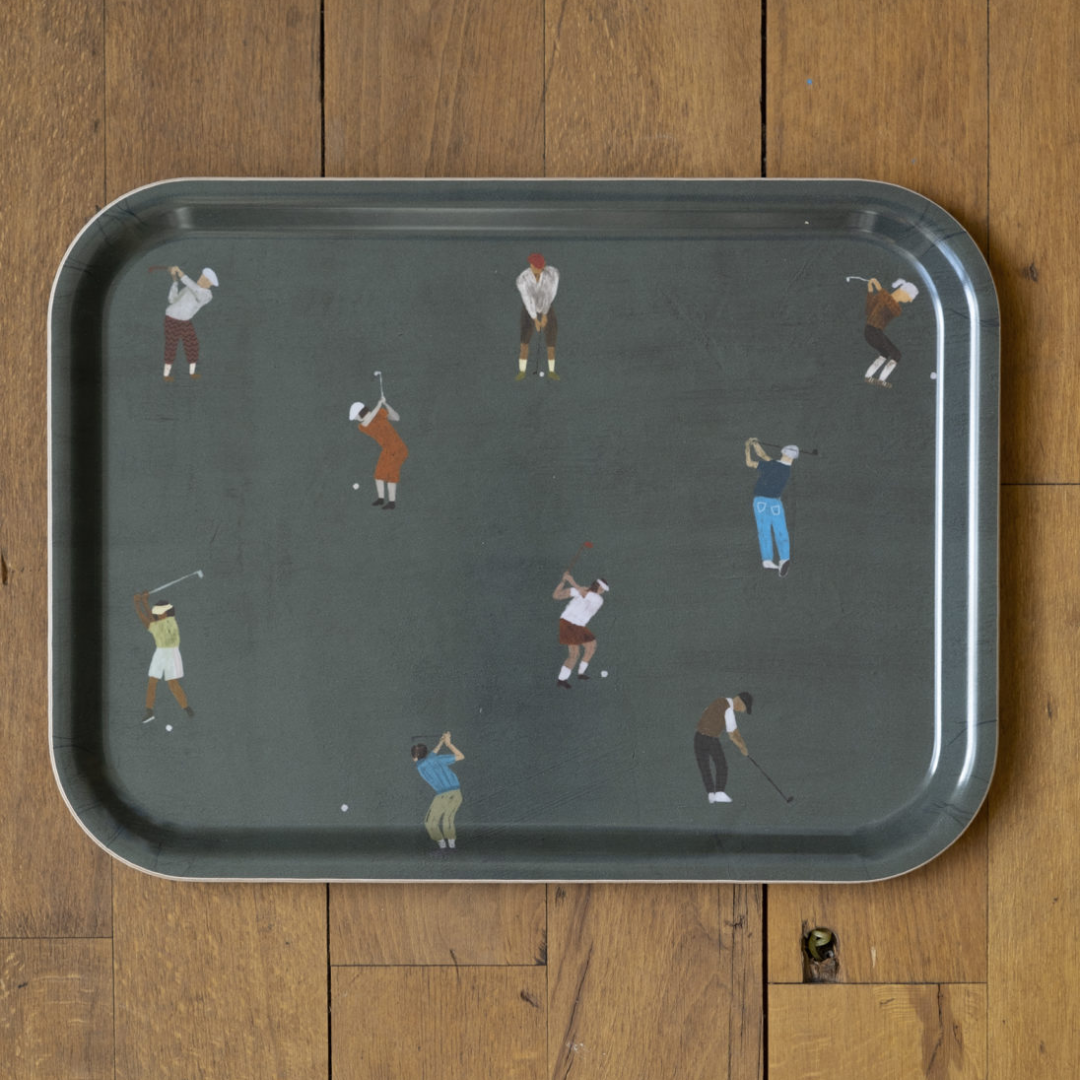 Small Tray 20 x 27cm in Golfers or Swimmers Pattern