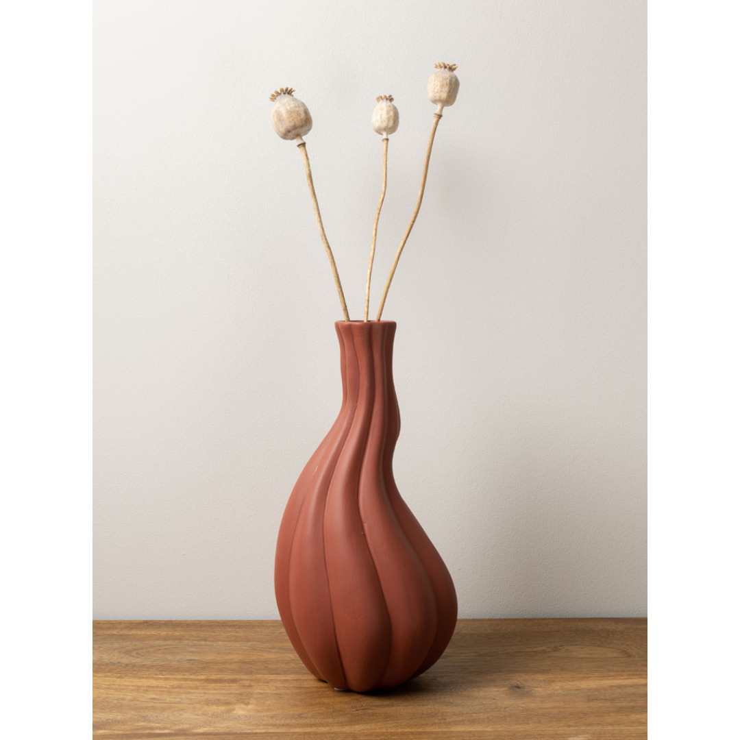 Terracotta Oblong Tear Drop Vase