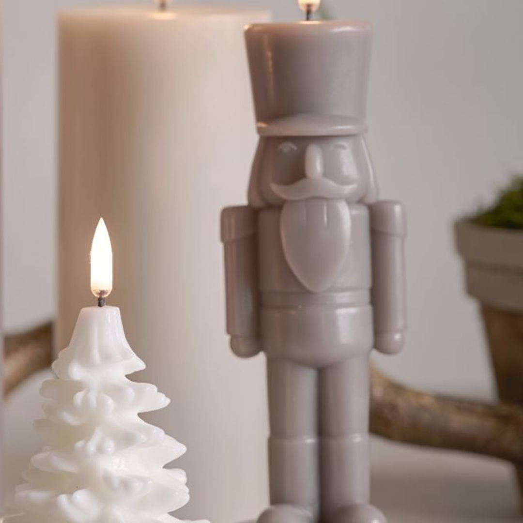 LED Nutcracker Candle Sandstone in 2 Sizes