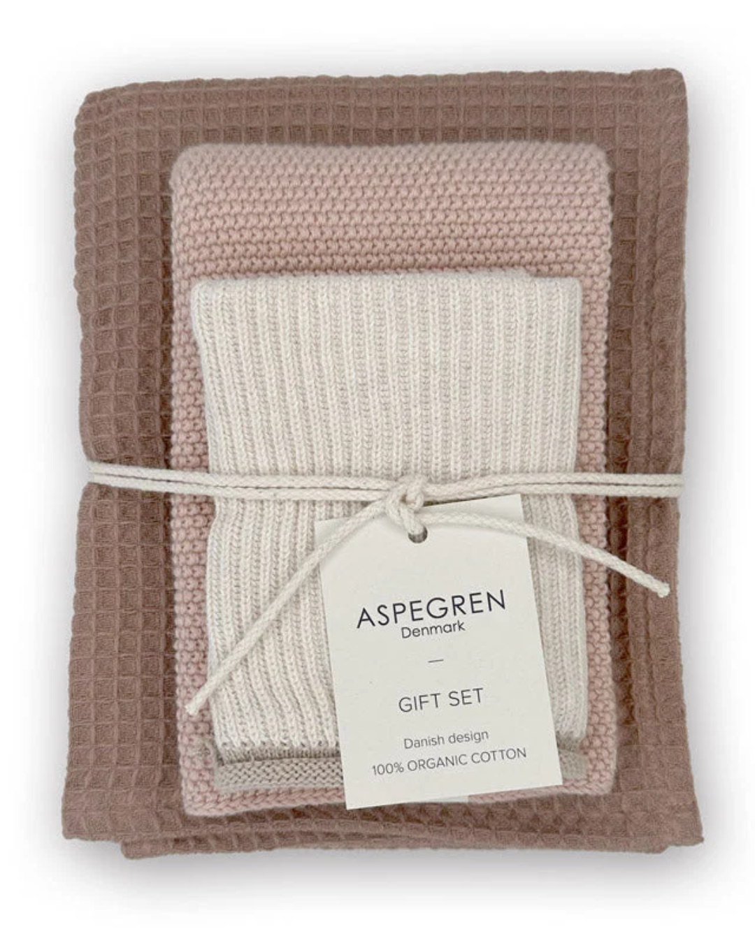 Mocha Mousse Tea Towel &amp; Dishcloth Gift Set of 3