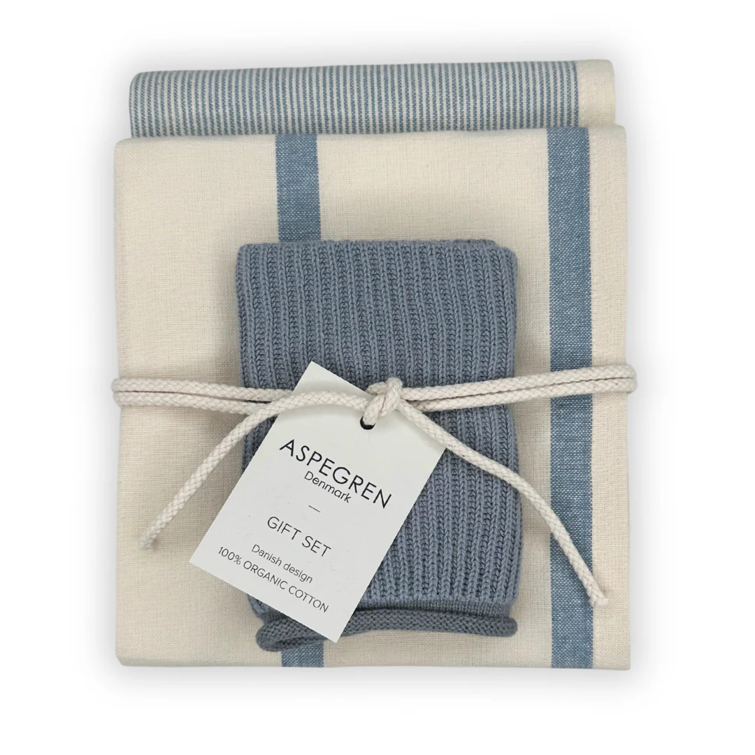 Sea Kale Tea Towel &amp; Dishcloth Gift Set of 3