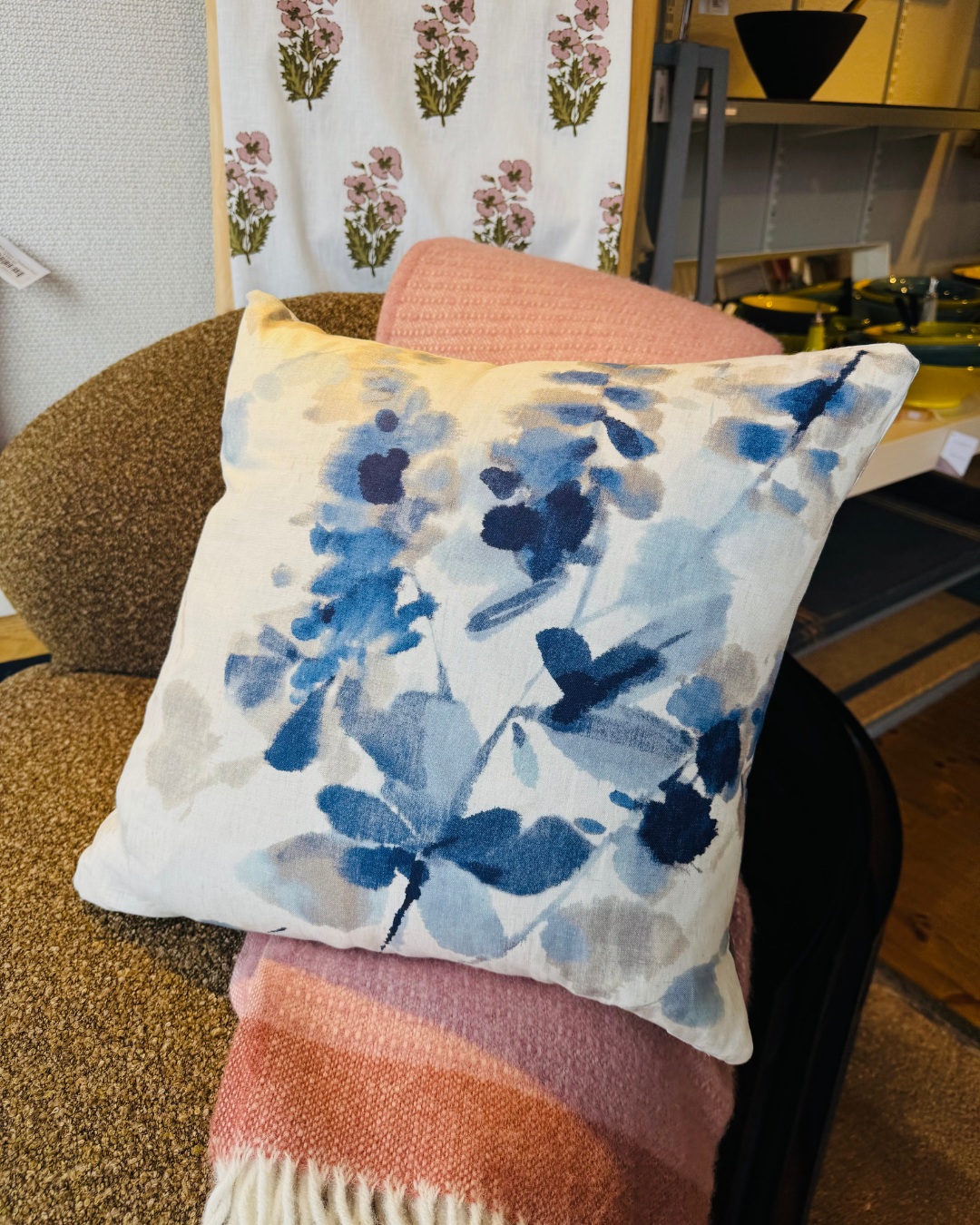 Indigo Waterperry Delphinium 40 x 40cm Cushion