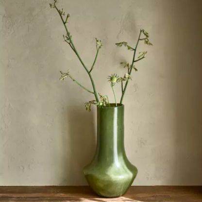 Olive Glass Vase
