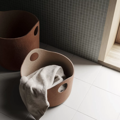 Rust Felt Storage Basket in 2 Sizes