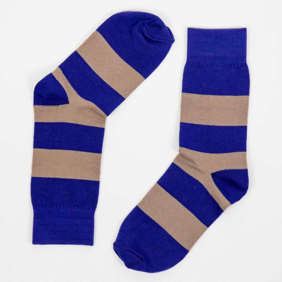 Blue &amp; Grey Stripe Socks in 2 Sizes