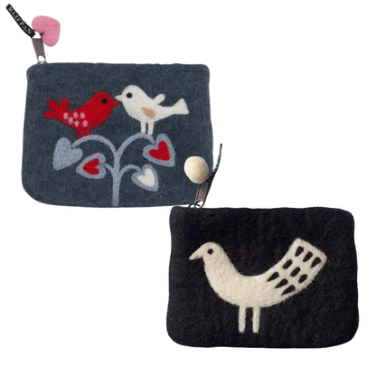 Small Felt Purse in 2 Bird Designs