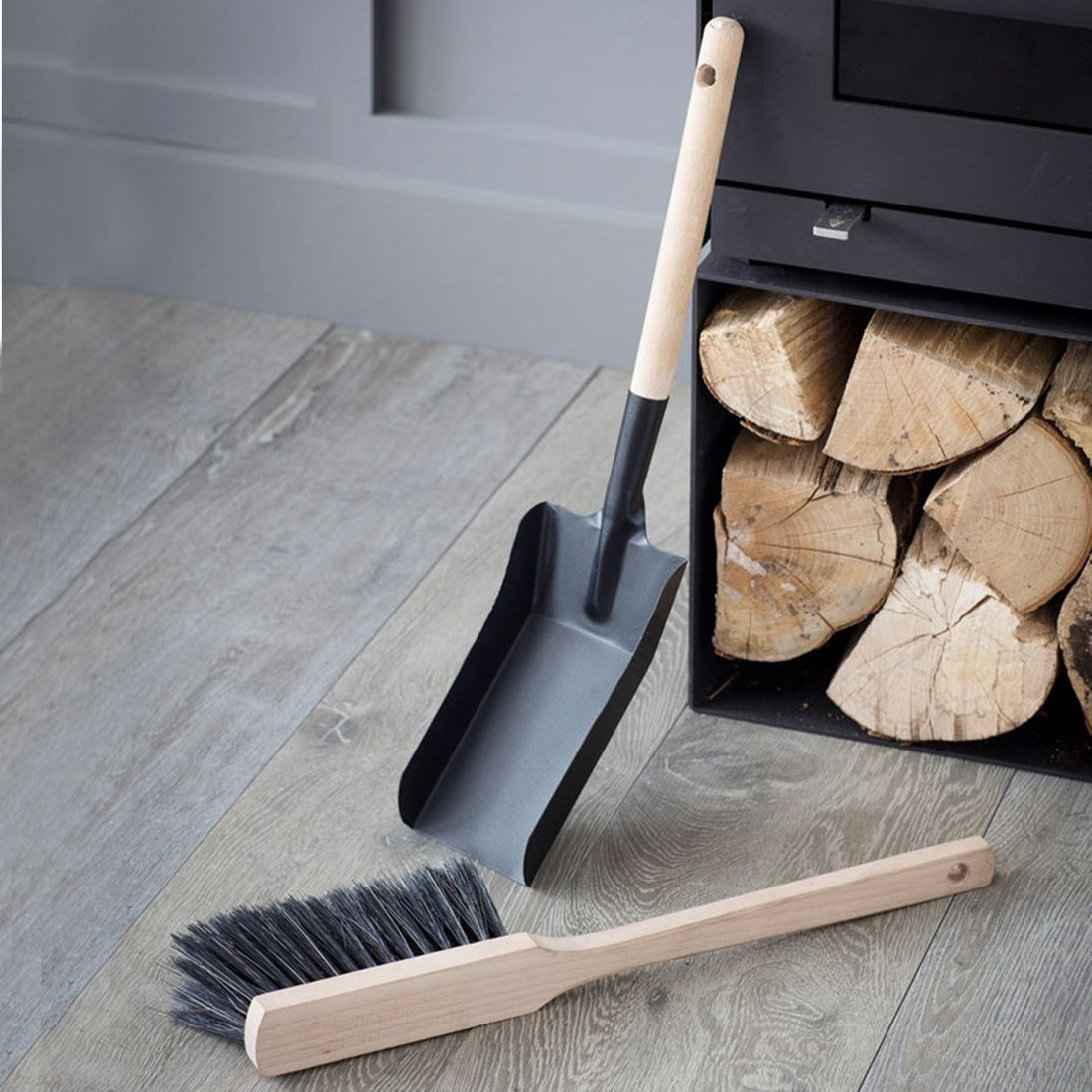 fireside brush and metal shovel practical home gifts winter fire accessories