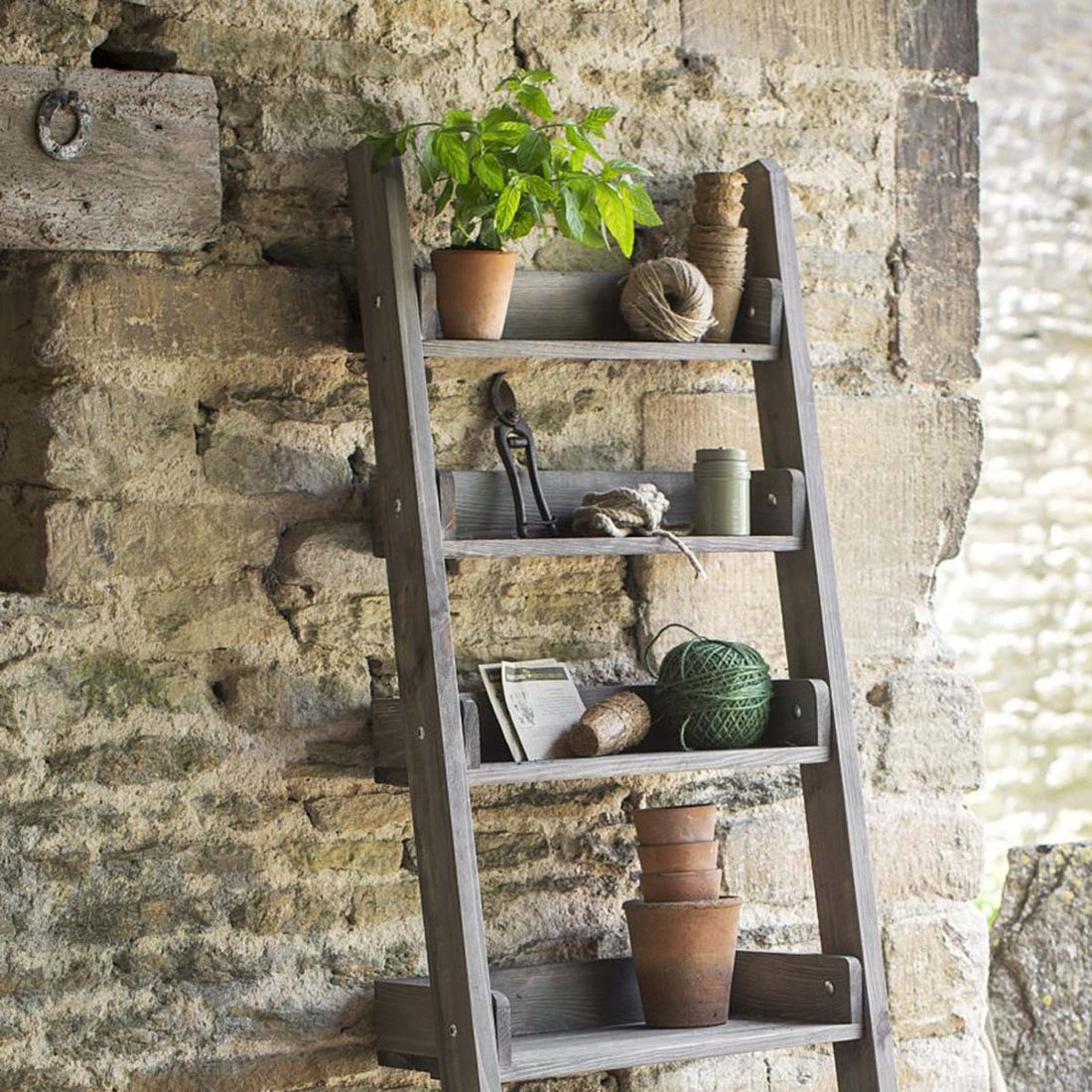 outdoor folding  ladder shelf for garden storage