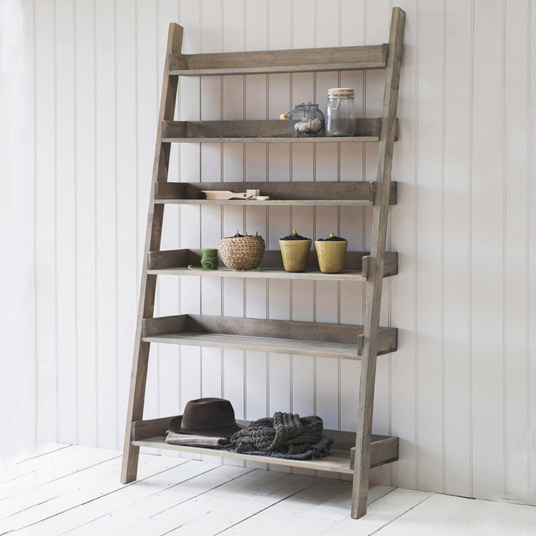 Wide Folding Shelf Ladder