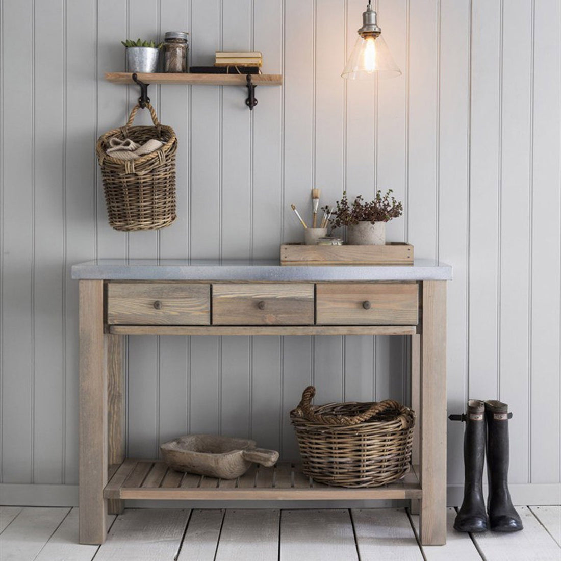 rustic farmhouse furniture garden potting table
