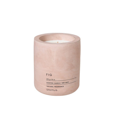 Fig Scented Soy Wax Candle large naturally scented candle in a pale pink concrete vessel