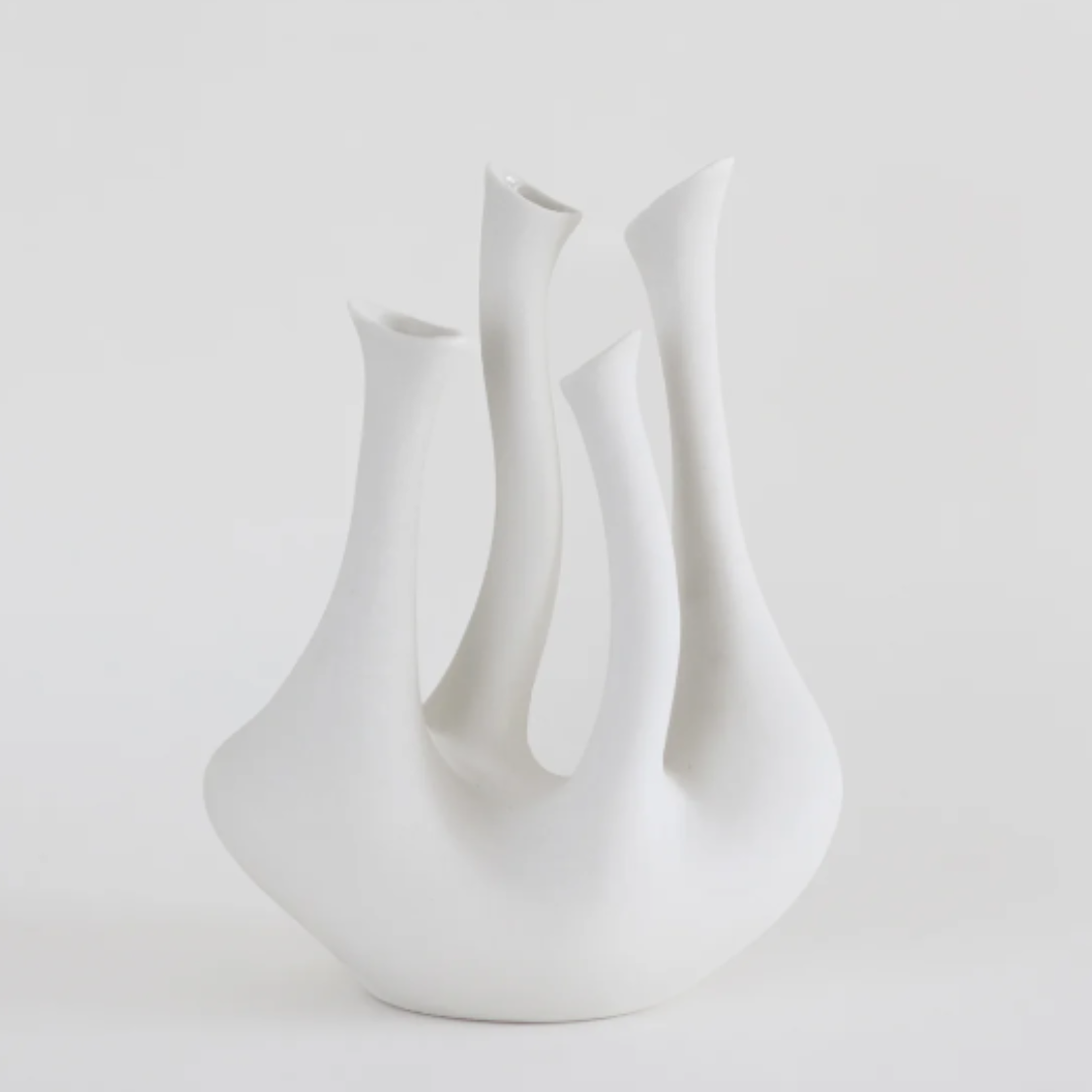 White Dancer Porcelain Vase