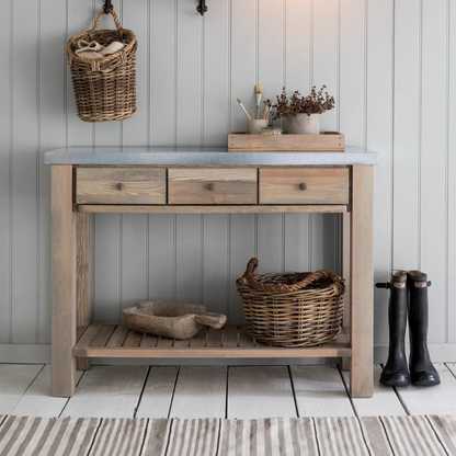 Potting Table with Zinc Top