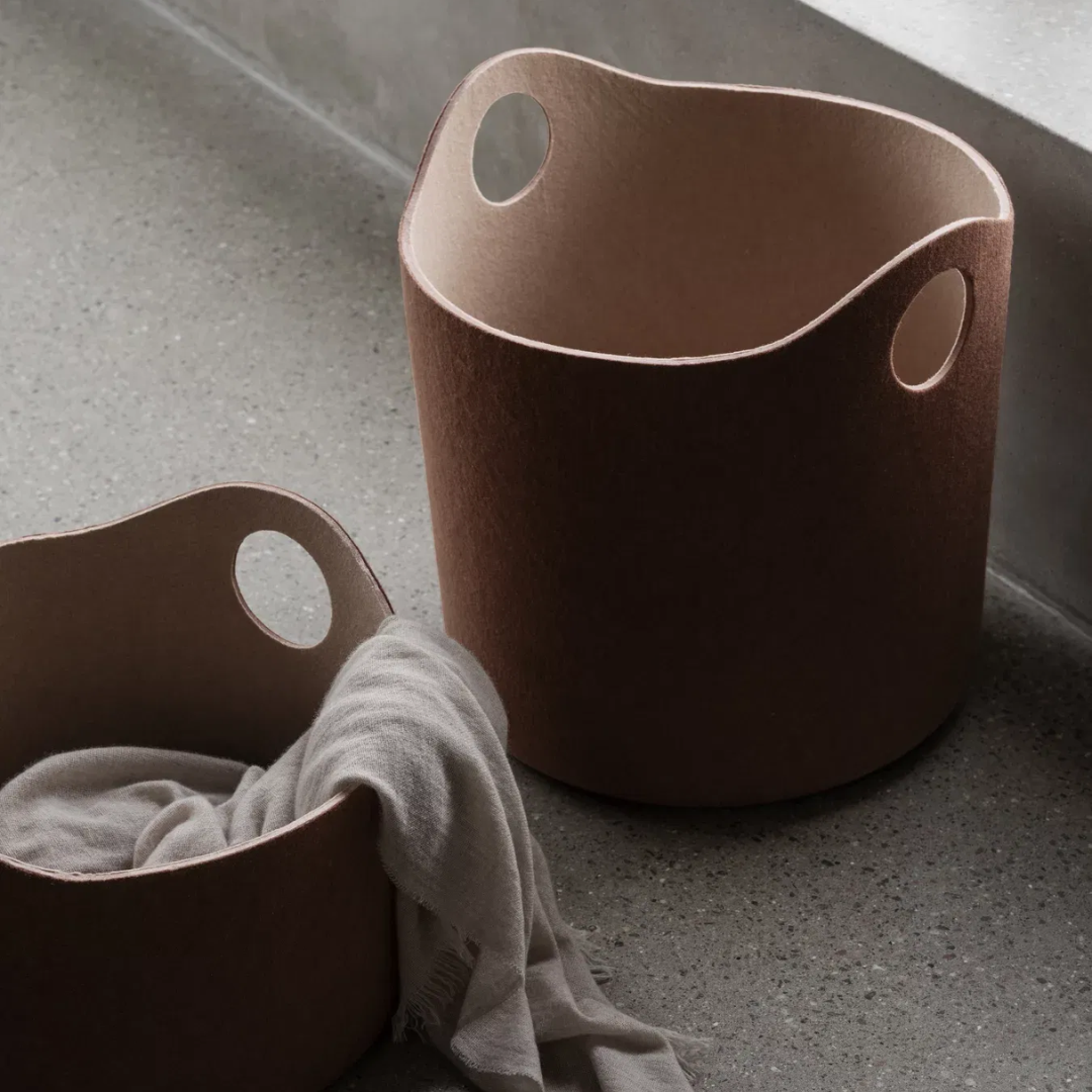 Rust Felt Storage Basket in 2 Sizes
