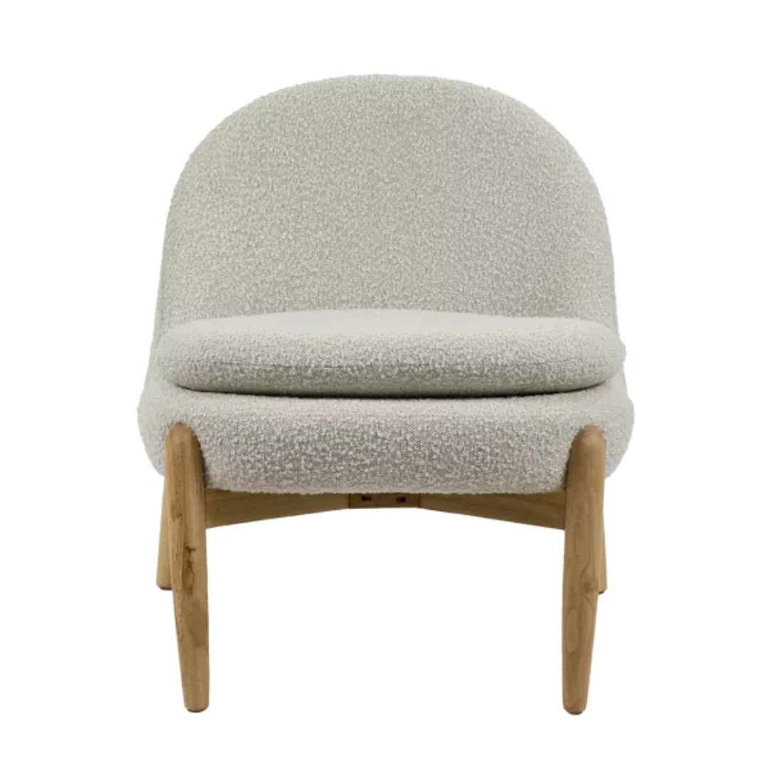 Off White Boucle Cocoon Chair