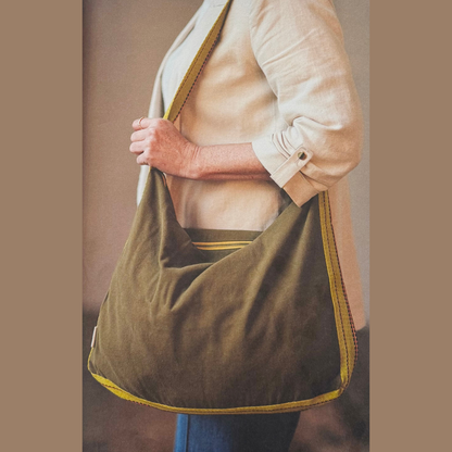Khaki Cotton Sling Bag