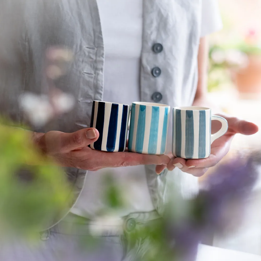 Ceramic Espresso Candy Stripe