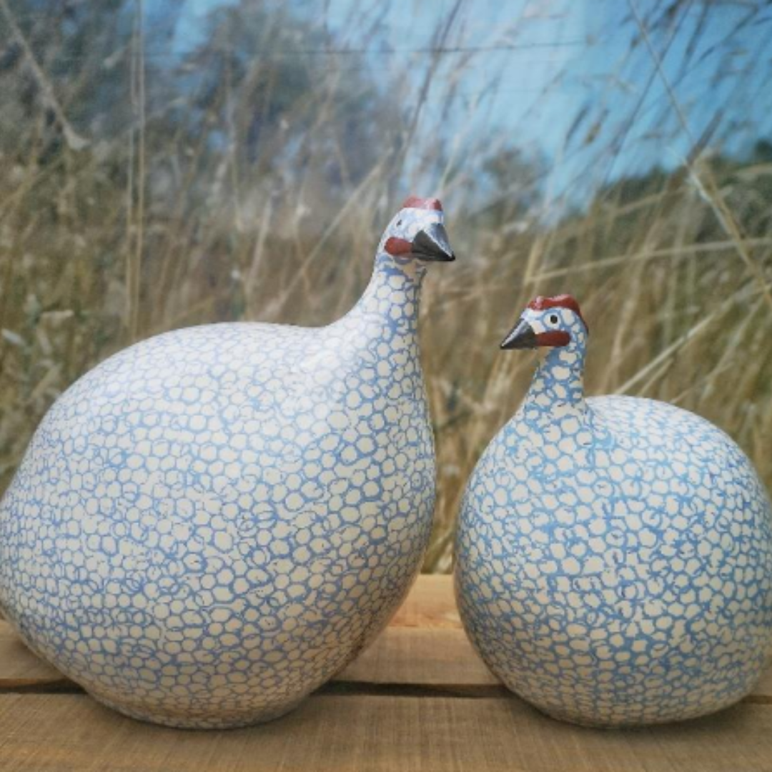 White Speckled Lavender Guinea Fowl