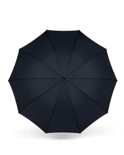 Navy Blue Umbrella with Wood Handle