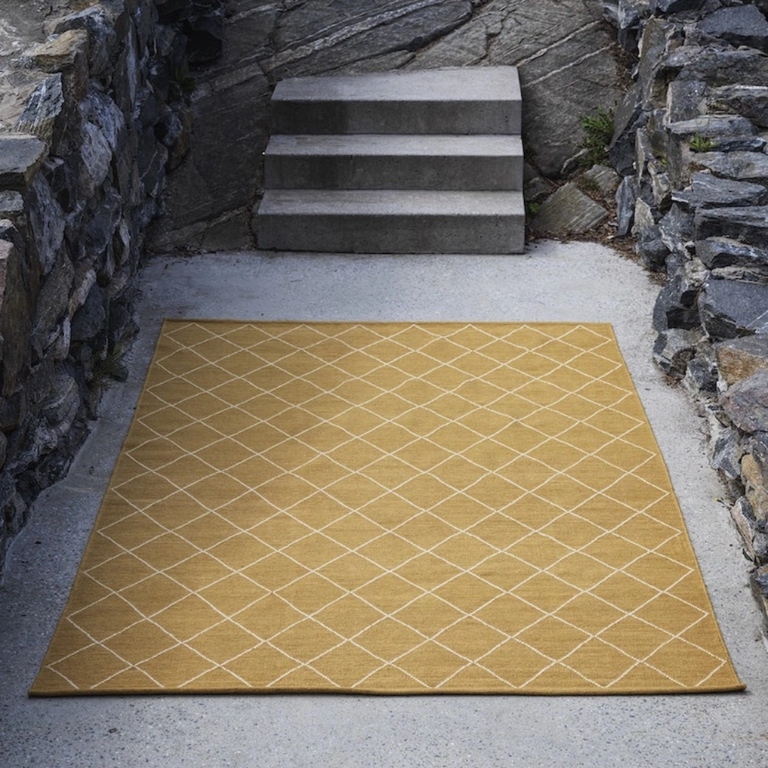 Diamond Rug Masala Yellow &amp; Off White in 2 Sizes