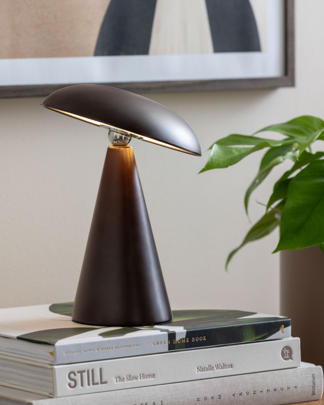Dark Brown Halo LED Table &amp; Wall Lamp Small