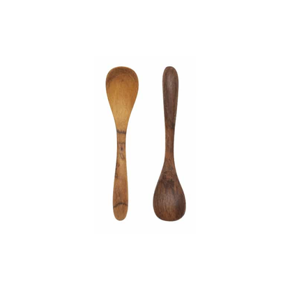 Reclaimed Teak Salt &amp; Pepper Cup with Spoon Set of 1