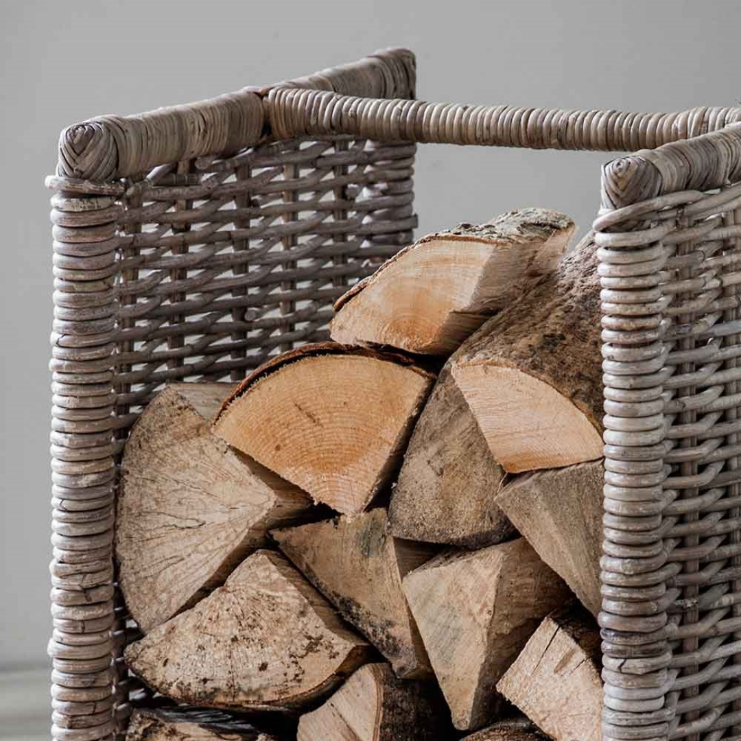 Log Holder Rattan