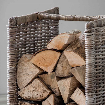 Log Holder Rattan