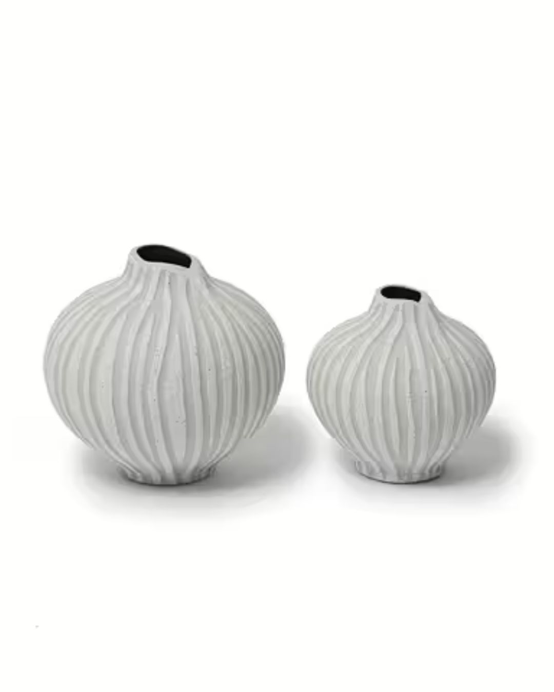 White Stone Stripe Line Vase in 2 Sizes