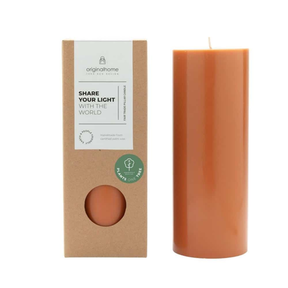 Cognac Pillar Candle H20cm