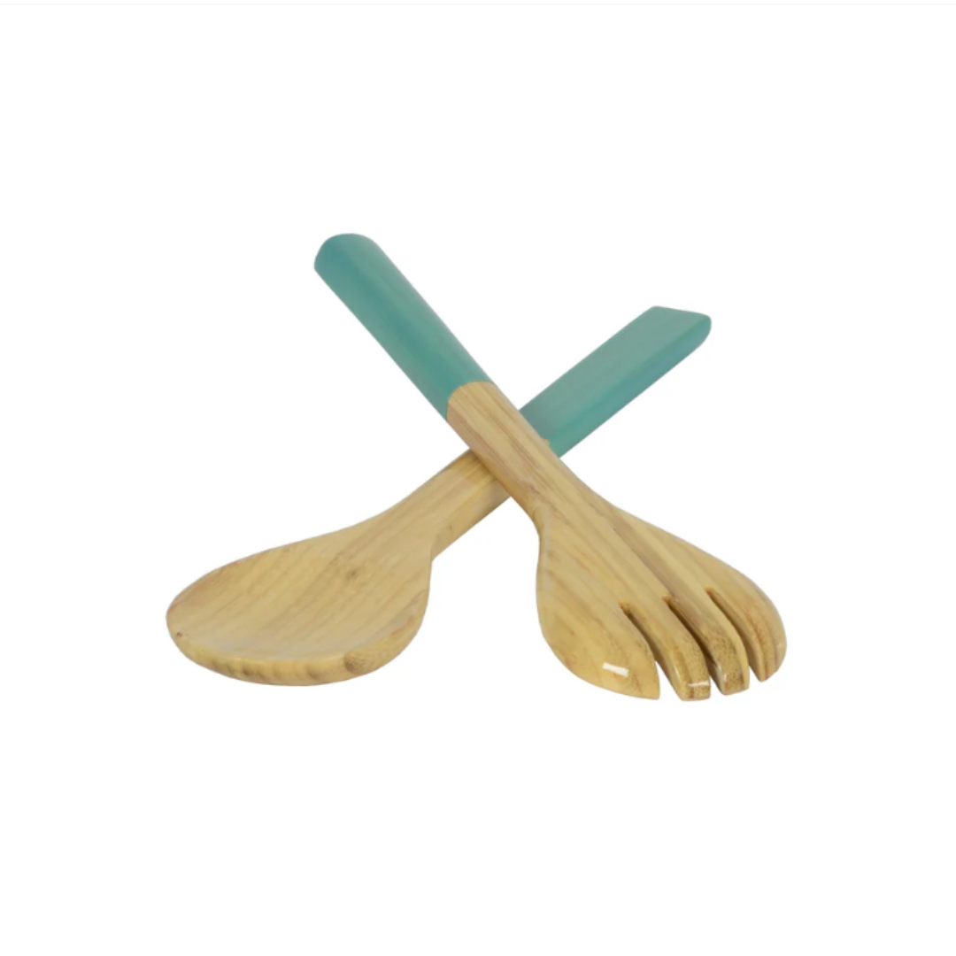 Light Blue Bamboo Salad Server in 2 Sizes