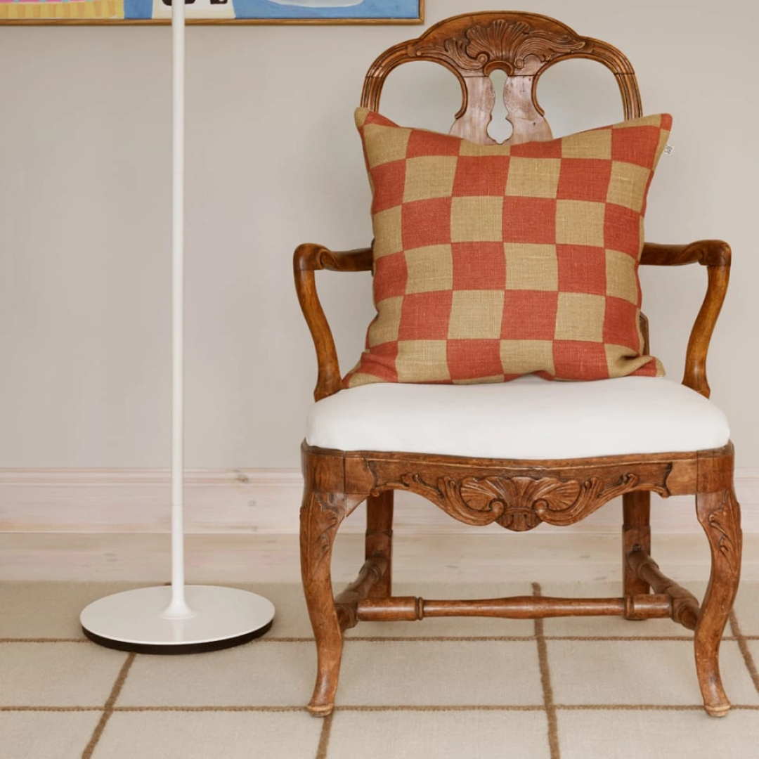 Off White &amp; Beige Grid Rug in 2 Sizes